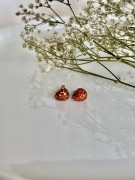 Kolczyki - bursztynowy brokat (kropelki)